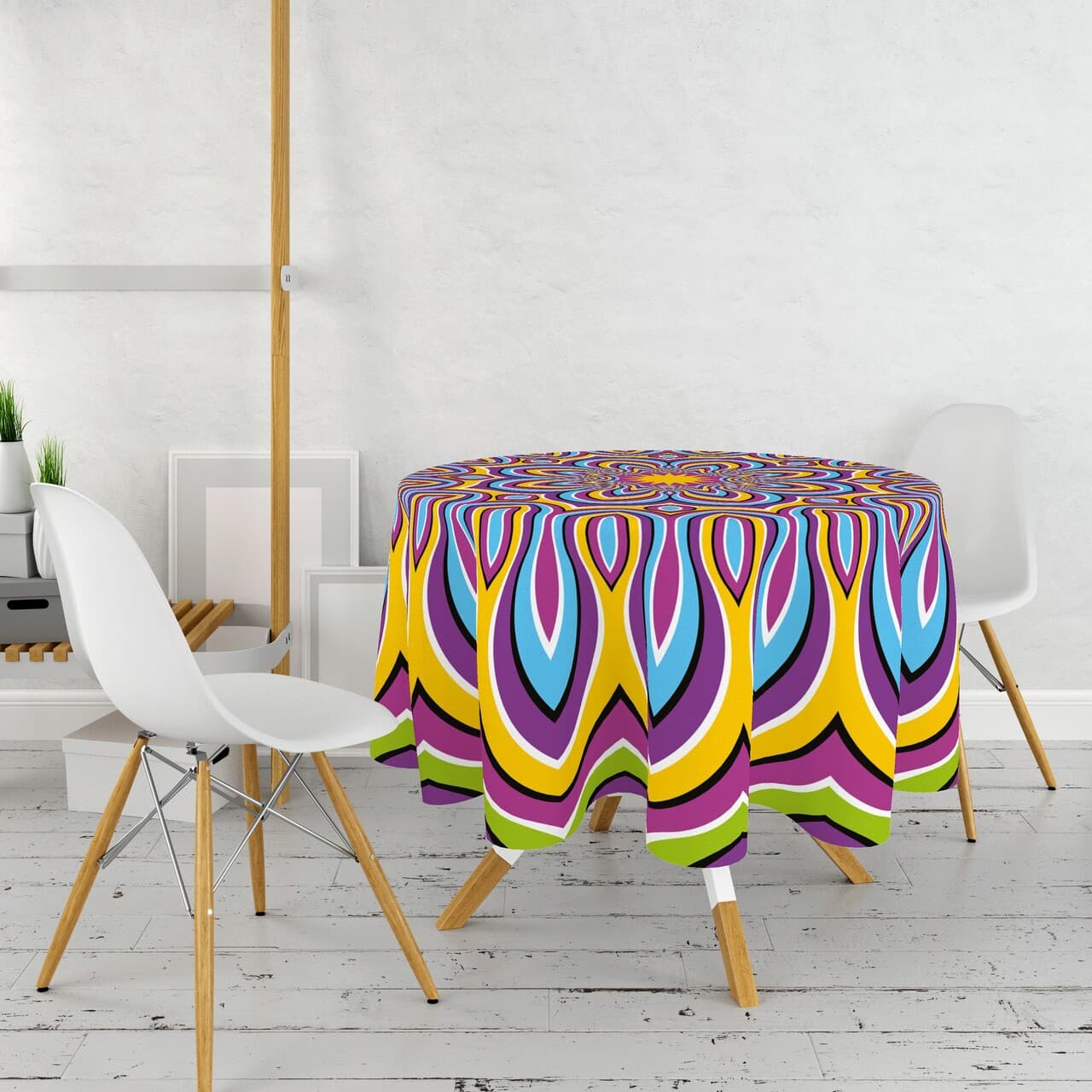 Fata de masa, Hermia, 994PRL1107, Diametru: 160 cm, Multicolor