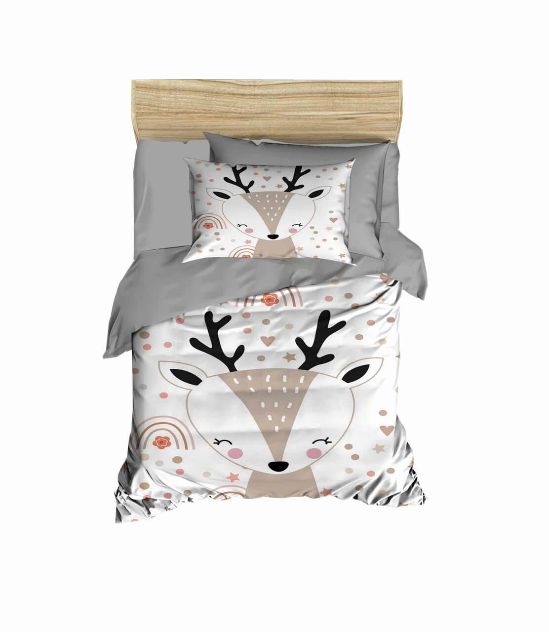 Lenjerie de pat pentru copii, L'essentiel Maison, PH197, Gri / Alb / Bej