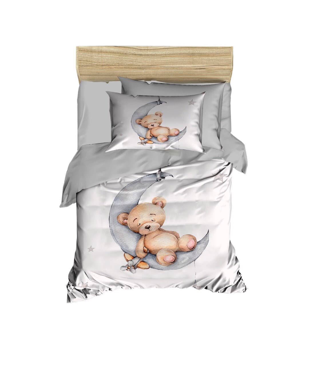 Lenjerie de pat pentru copii, L'essentiel Maison, PH191, Gri / Alb / Maro
