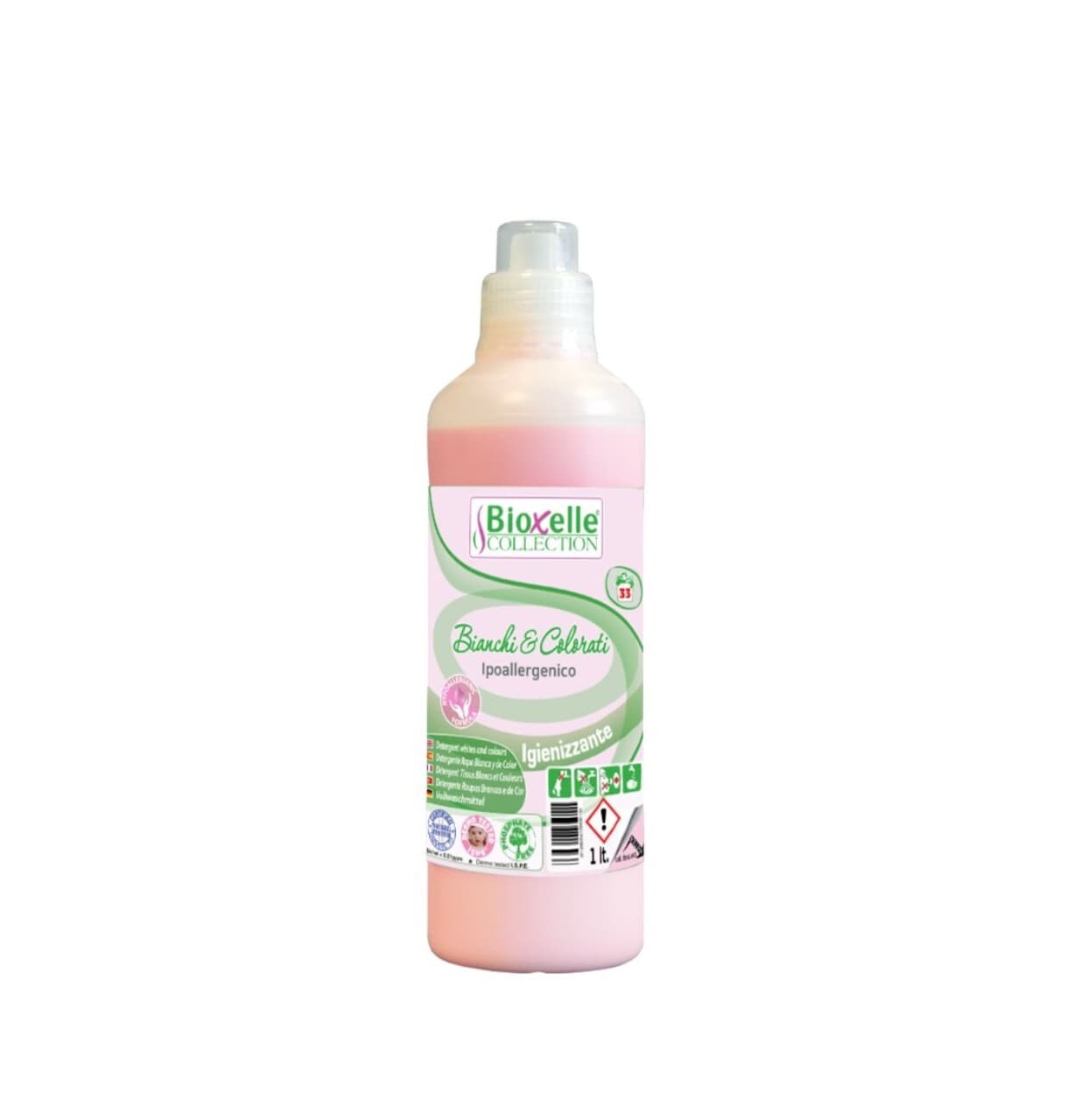 Detergent pentru rufe albe si colorate, hipoalergenic si igienizant, parfum mosc alb, 1L, Bioxelle