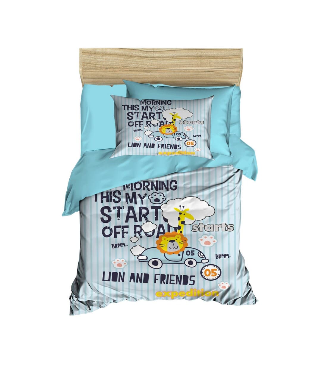 Lenjerie de pat pentru copii, L'essentiel Maison, PH138, Albastru / Bleumarin / Alb