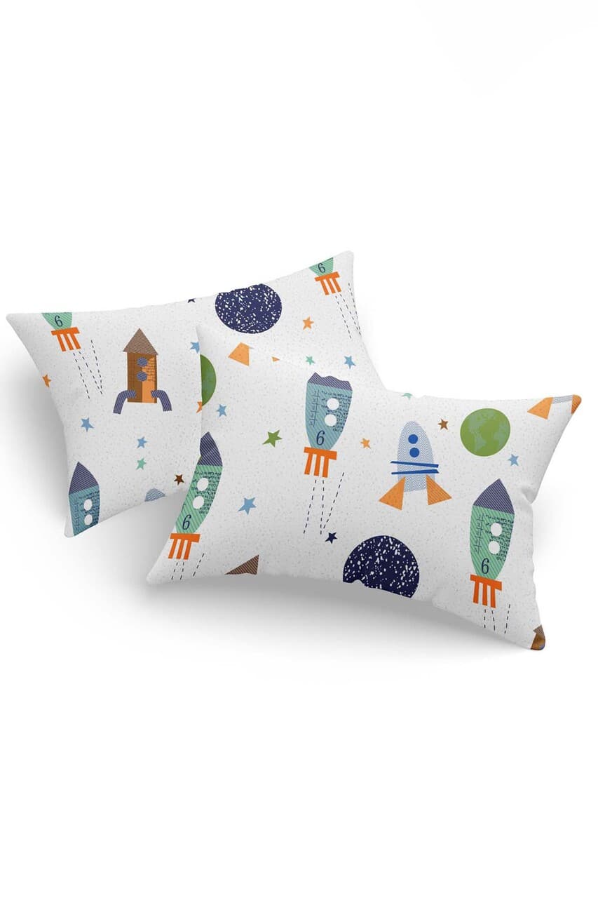 Set 2 fete de perna, L'essentiel Maison, Spacex, 65% bumbac/35% poliester, Albastru inchis / Alb / Verde / Portocaliu