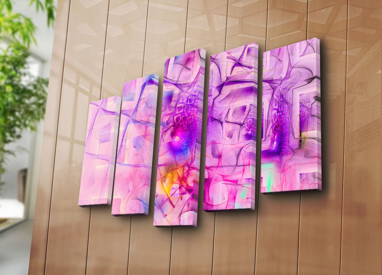 Tablou decorativ, 5PATK-222, 19 x 70 cm, Multicolor