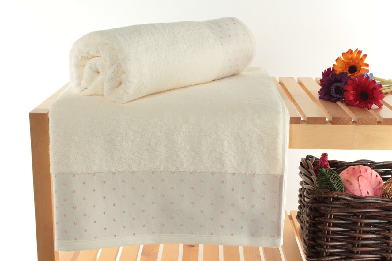 Set prosoape de baie, L'essentiel Maison, Pitircik, Ecru / Crem