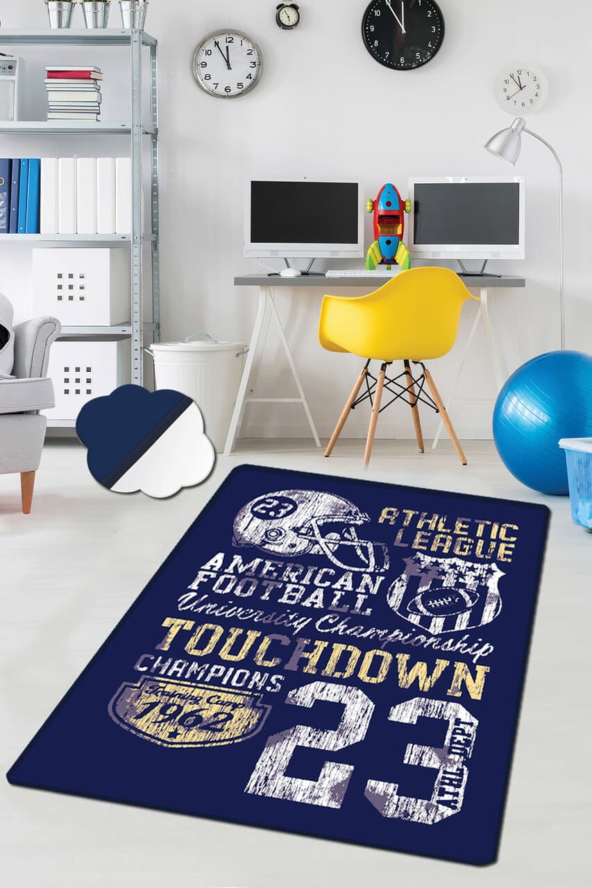 Covor pentru copii, Athletic League, 80x150 cm, Poliester, Multicolor