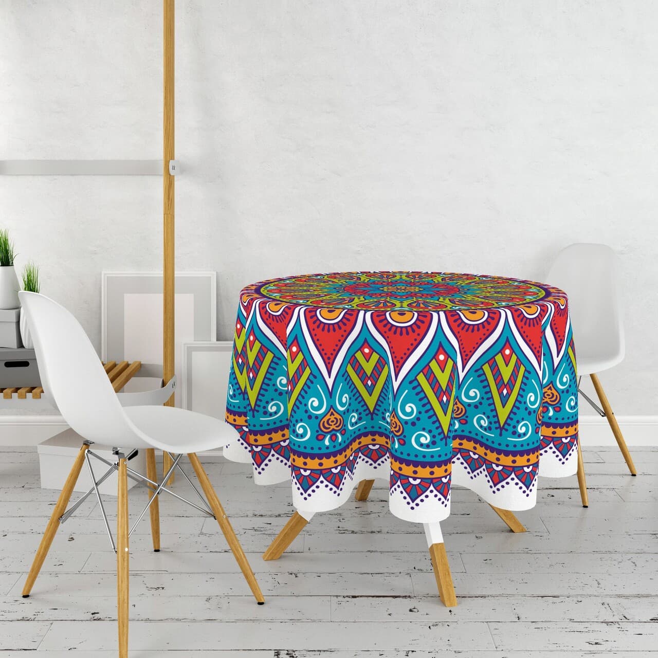 Fata de masa, Hermia, 994PRL1109, Diametru: 160 cm, Multicolor