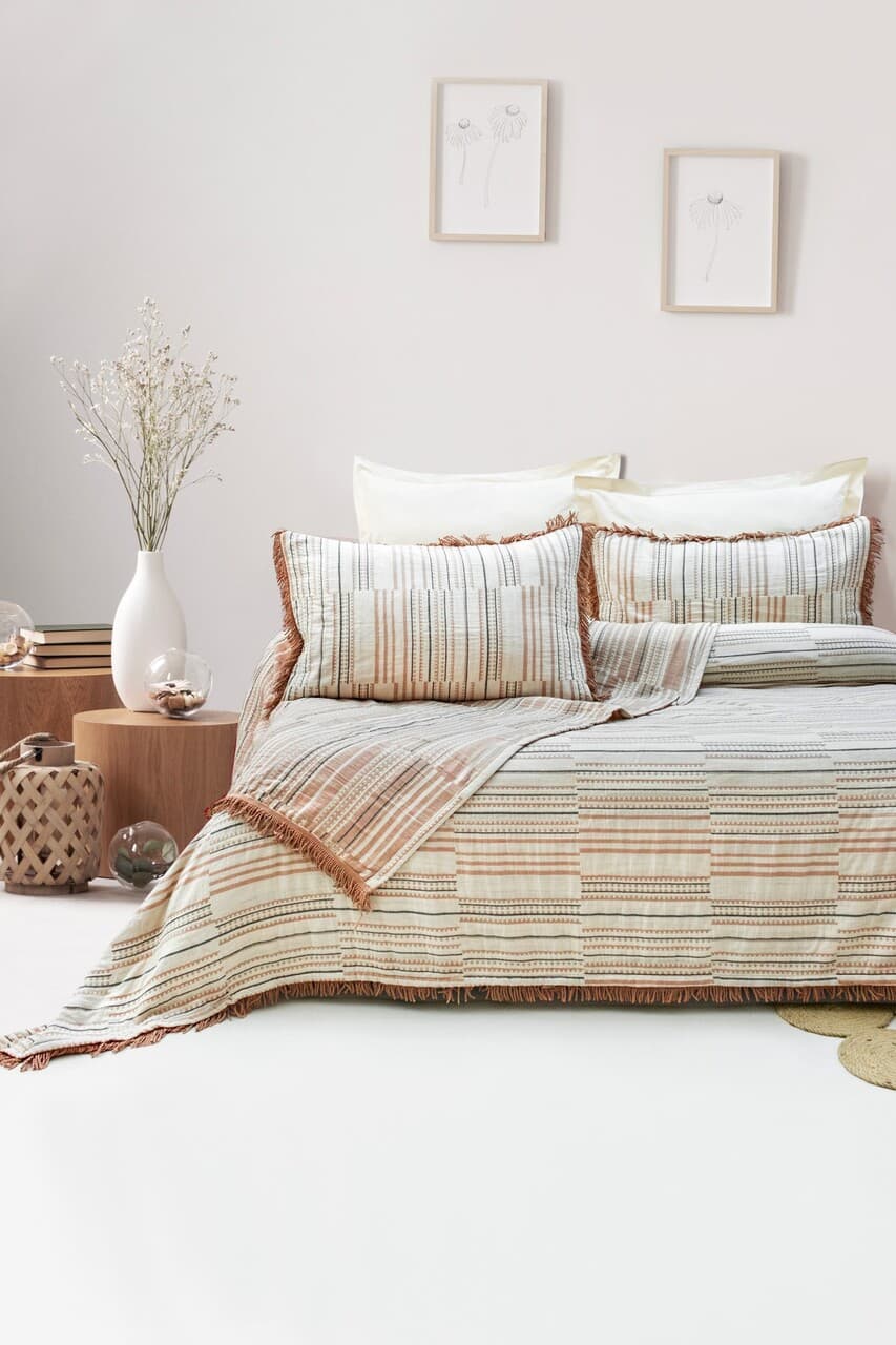 Set cuvertura pique dubla, L'essentiel Maison, Lia, Caramiziu