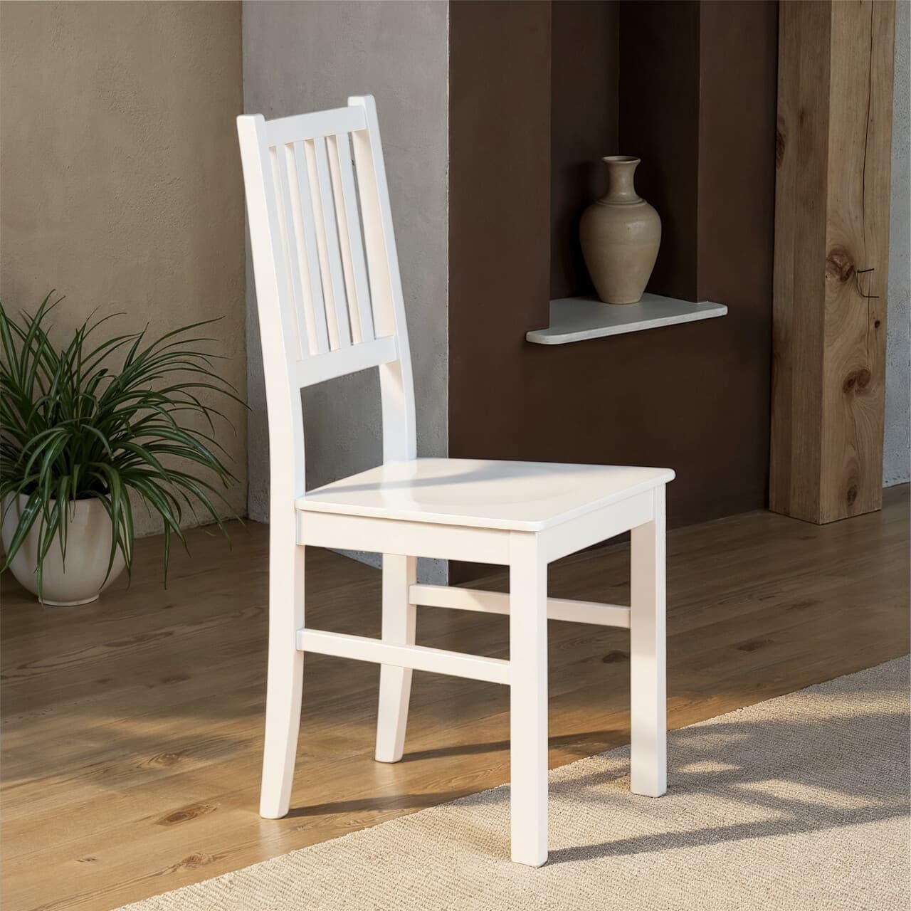 Set 2 scaune Westerland 7.1, Inter Link, 42x47x95 cm, lemn, alb