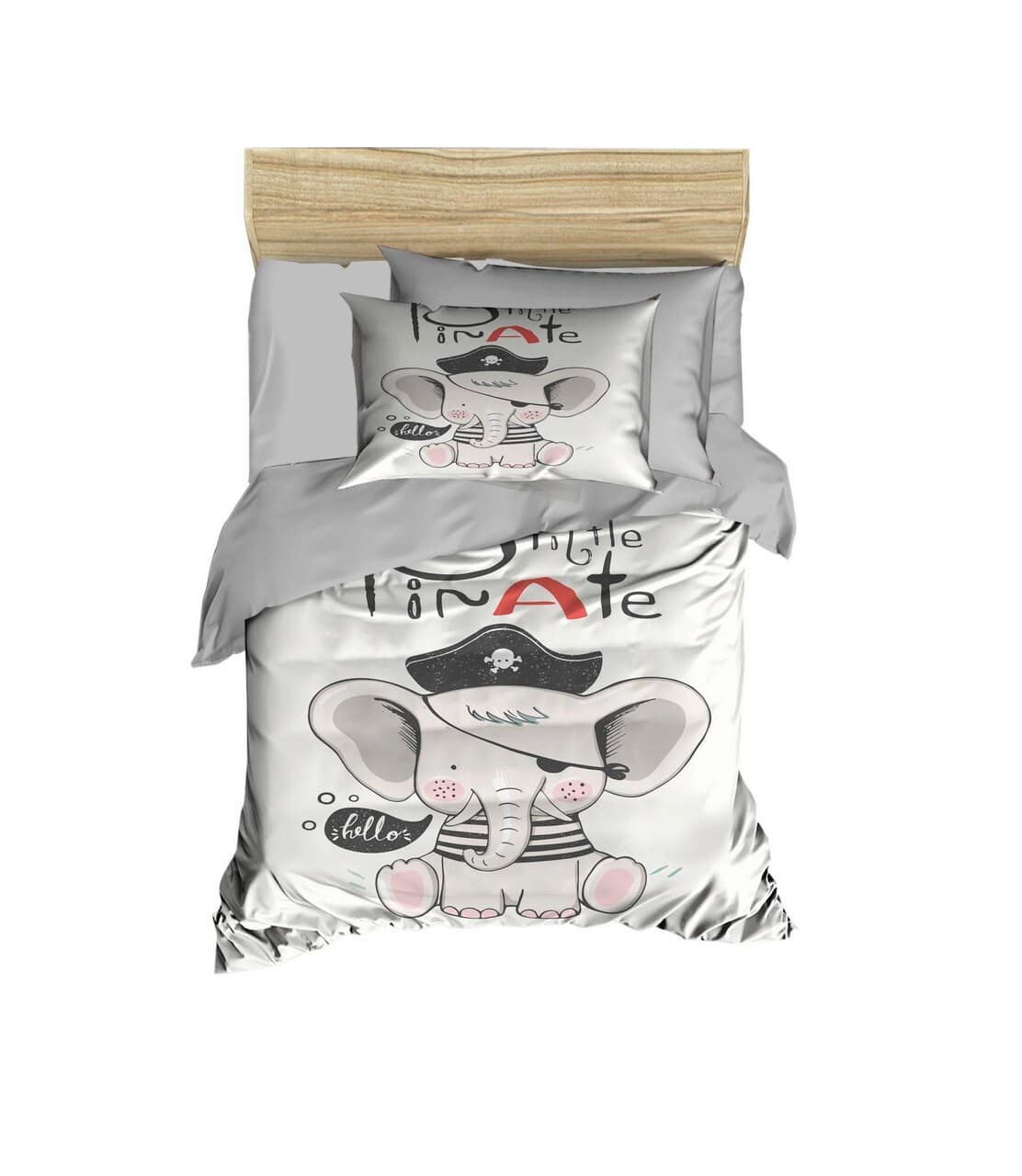 Lenjerie de pat pentru copii, L'essentiel Maison, PH190, Rosu / Alb / Gri