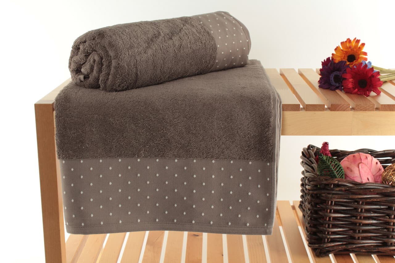 Set prosoape de baie, L'essentiel Maison, Pitircik, Maro/Alb