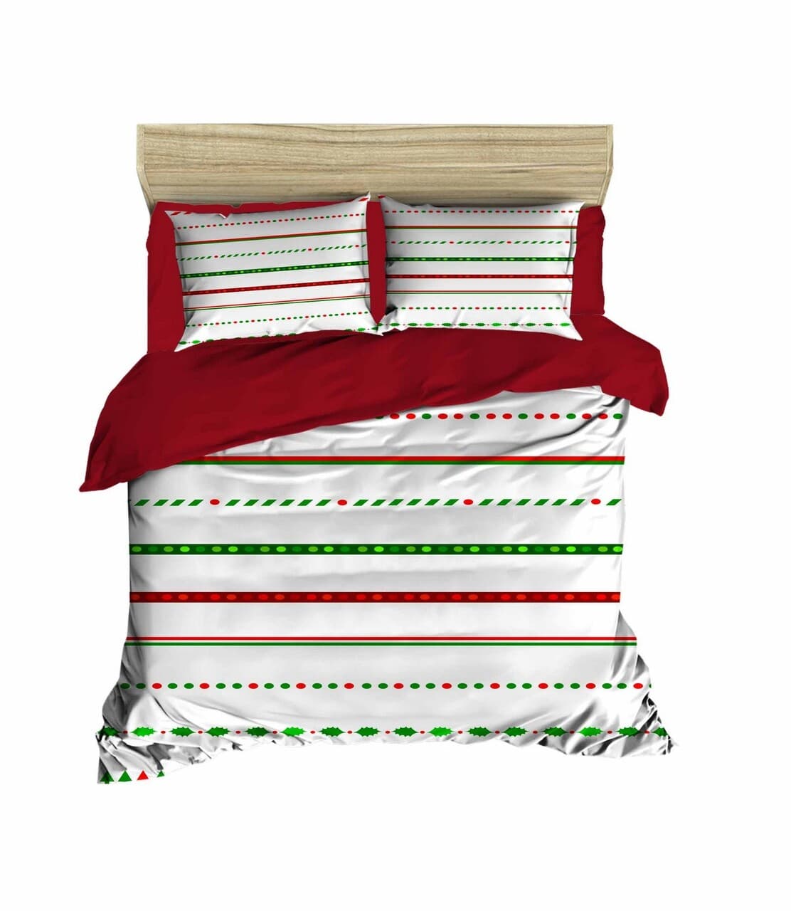 Lenjerie de pat dubla Xmas-458 Pearl Home, 3 piese, amestec bumbac, multicolor