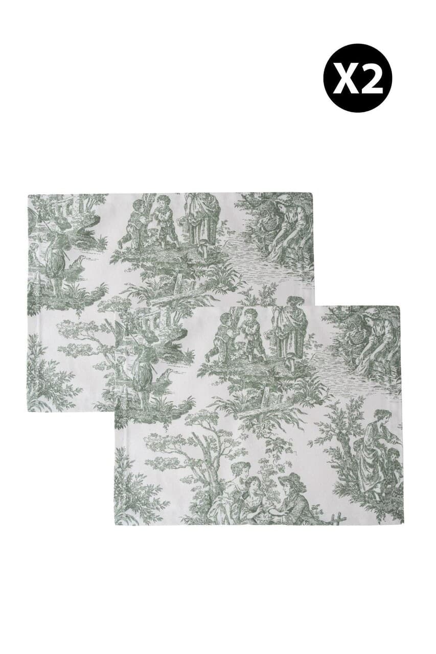 set de servetele de masa 2 piese bst056 verde alb