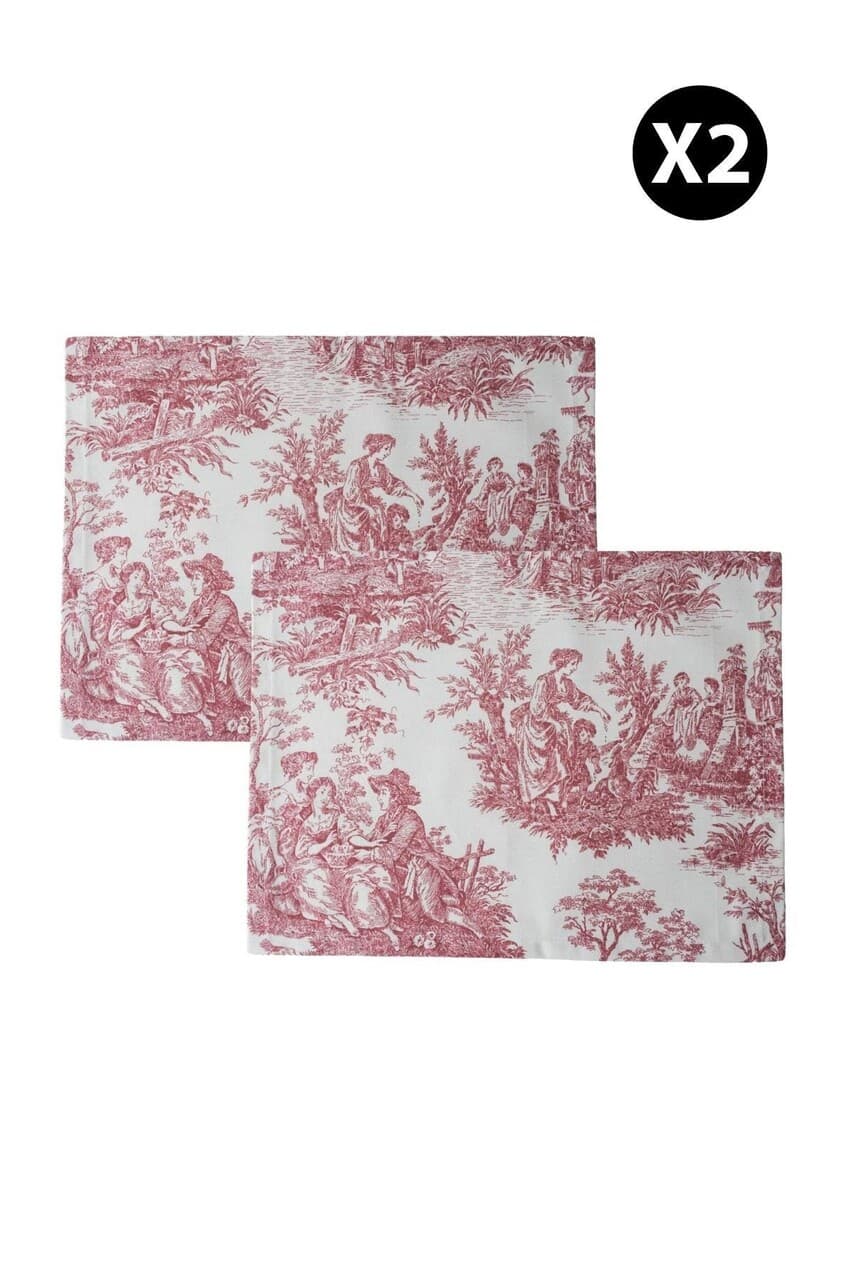 set de servetele de masa 2 piese bst057 burgundia alb