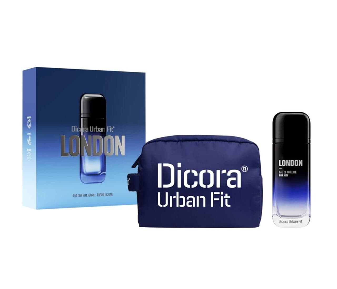 Set apa de toaleta dama Dicora Urban Fit London 150ml + geanta cosmetica