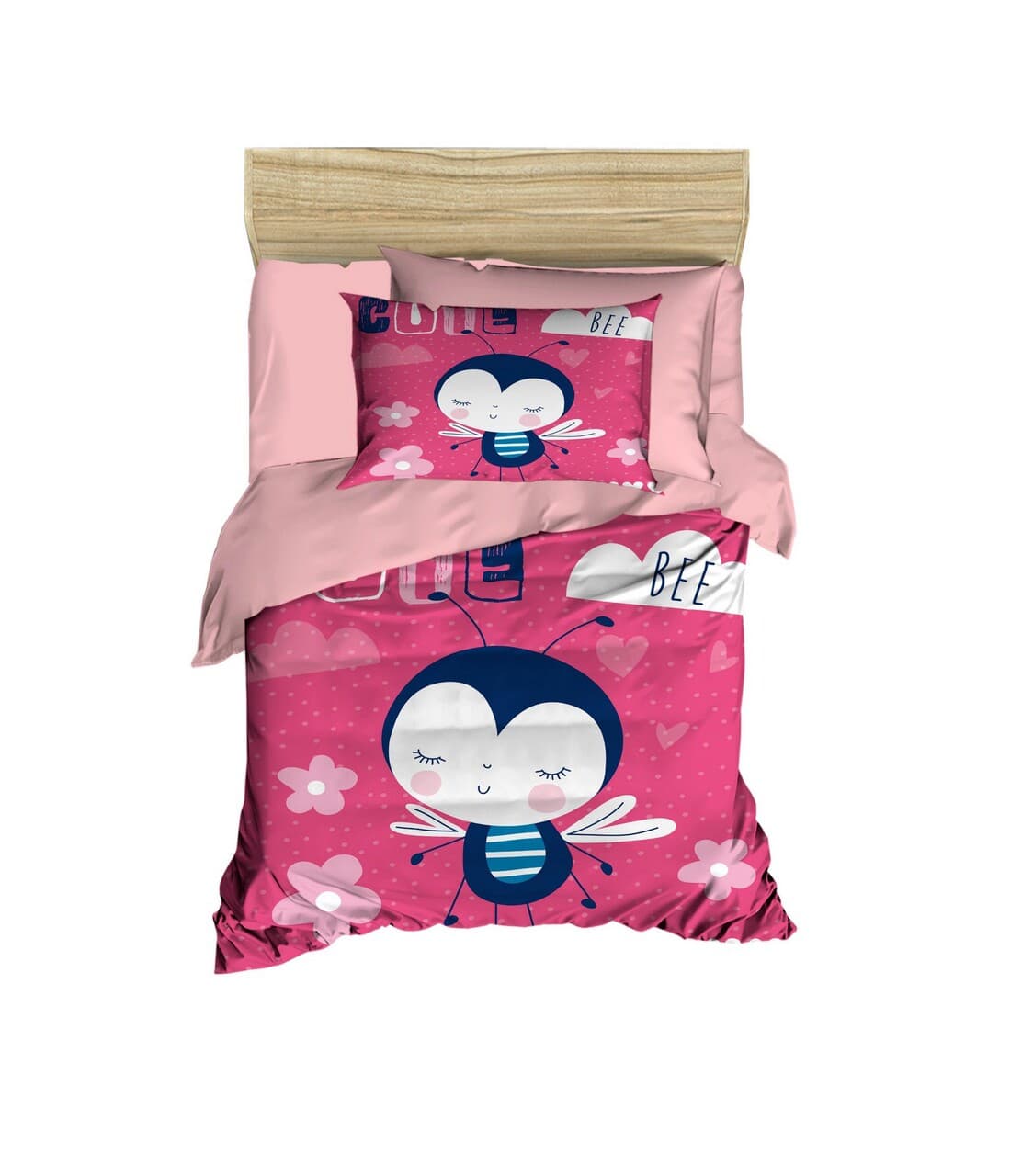 Lenjerie de pat pentru copii, L'essentiel Maison, PH139, Bleumarin / Alb / Roz