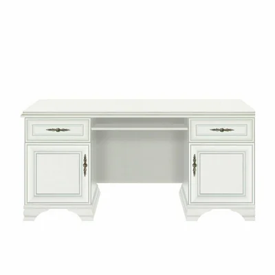 Birou Idento BIU2D2S, 2 dulapuri si 2 sertare, MDF si PAL laminat, 160x74x78 cm, alb alpin