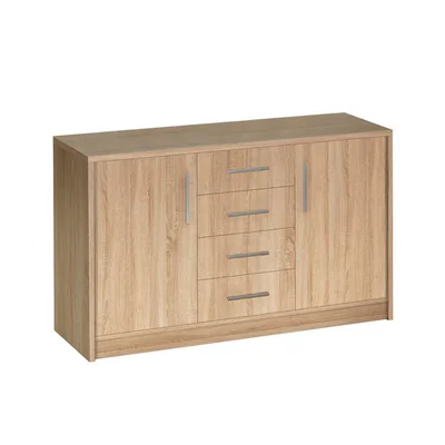 Comoda Genewa 2, design clasic Dab Canyon, PAL melaminat, 140x45x83 cm, stejar