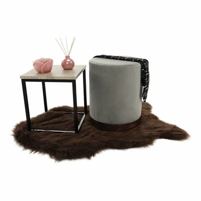 Taburet Raven, catifea premium cu spatiu depozitare, 31x38x31 cm, gri