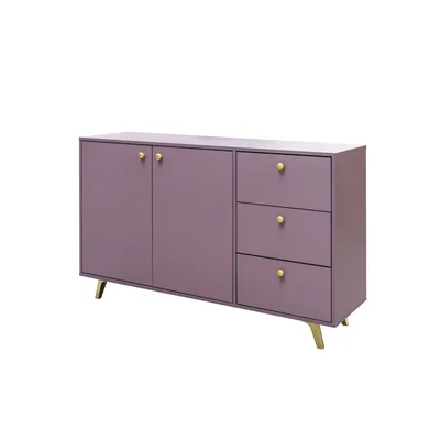 Comoda Siena, design simplu si functional, PAL melaminat, 140x41x86 cm, Violet