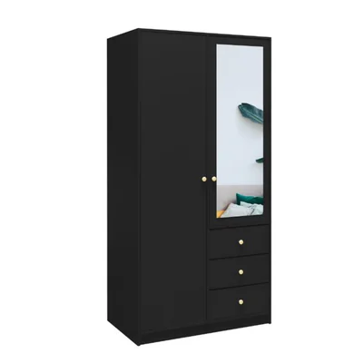 Dulap Siena D2, design modern cu doua usi si oglinzi, PAL melaminat, 100x58x200 cm, alb