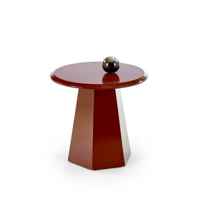 Masuta de cafea Loca, design minimalist, blat rotund, structura din lemn, 50x47 cm, personalizabil