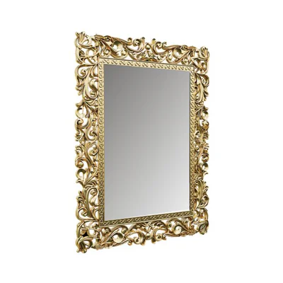 Oglinda Franco, Moderna Cu Rama Subtire, 80x3x110 cm, Alb/Negru/Argintiu/Auriu