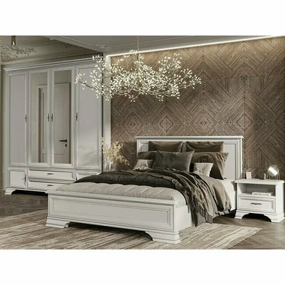 Pat Idento, design clasic, MDF si PAL, 160x200 cm, alb alpin