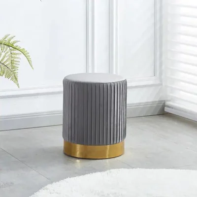 Taburet Alma, design elegant si multifunctional, tapiterie catifelata, 40x50 cm, bej