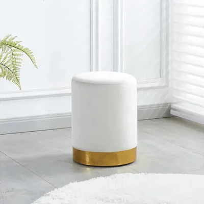 Taburet Noelle, design compact si versatil, tapiterie moale si baza stabila, 32.5x43 cm, gri