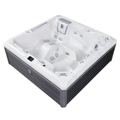 Minipiscina jacuzzi 6 persoane, alb-lucios, 43 jeturi, WiFi, sistem audio, In-Line WIS, Gecko IN.YE-3, scara SMART-IN STEP PEAKLIFE Wellis Atlas Life Premium Plus