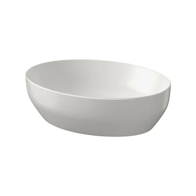Lavoar pe blat gri mat 50 cm, oval, Cersanit Larga