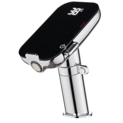 Baterie de baie cu afisaj digital al temperaturii si suport pentru telefon crom, Form Digital