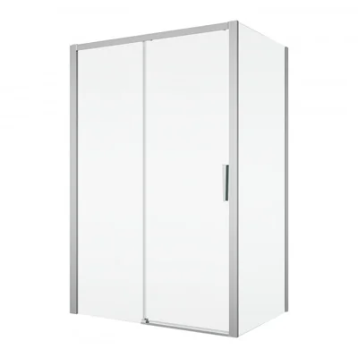 Cabina dus crom lucios 130x80 cm, usa culisanta, grosime sticla 6 mm, tratament anticalcar, Ronal Divera