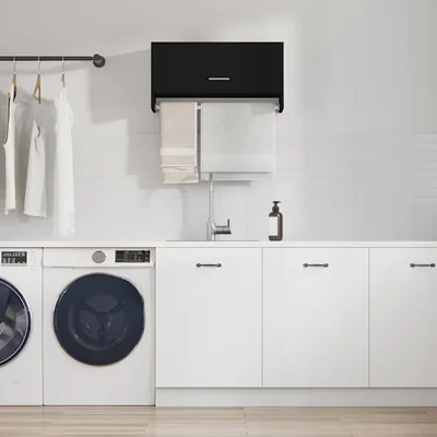 vidaXL Sifonier, negru, 70x32,5x35 cm, PAL