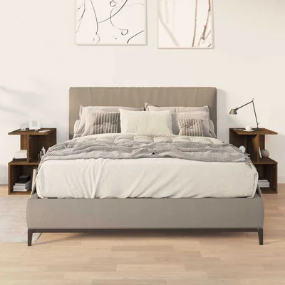 vidaXL Noptiere, 2 buc., stejar maro, 35x35x55 cm, lemn prelucrat