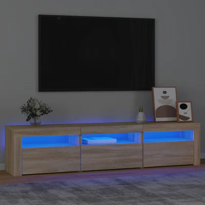 vidaXL Comoda TV cu lumini LED, stejar sonoma, 180x35x40 cm