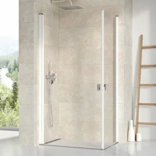 Cabina de dus Ravak Chrome 90x90xH195 cm, profil alb