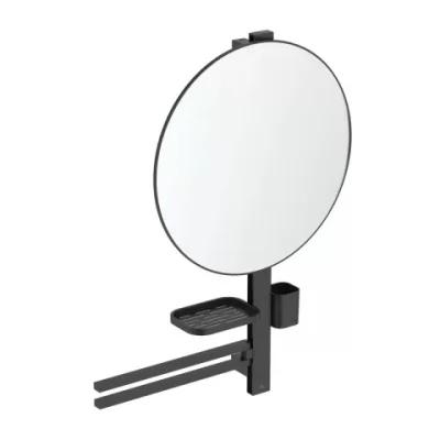 Oglinda cu etajera si bara dubla Ideal Standard Alu+ L negru mat