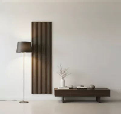 Panou riflaj Parallel Line - Set 4 bucati – nuc inchis cu fundal negru