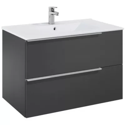 Set mobilier baie Roca Elegant Plus 80x46xH55 cm, negru