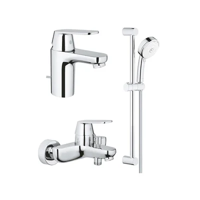 Pachet 3 in 1 Grohe Eurosmart Cosmo, marimea S, set dus 3 tip jet, baterie lavoar, cada(32825000,32831000,27786002 )