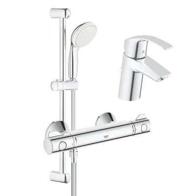 Set complet baterii baie dus cu termostat Grohe Grohtherm 800 (33265002, 34558000, 27853001)