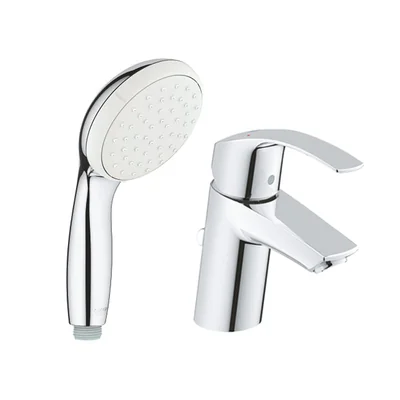 Pachet para dus Grohe New Tempesta Mono, plus baterie lavoar Grohe Eurosmart, marimea S (27852001, 33265002)