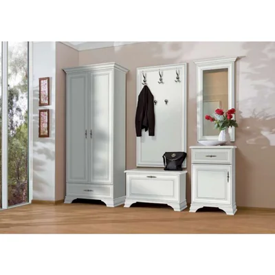 Set Cuier Idento, 5 Piese Functionale, PAL Laminat si MDF, Dimensiuni Variabile, Alb Alpin