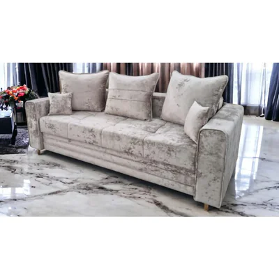 Canapea extensibila Irina, gri - 234x100 cm, saltea micro-pocket, stofa premium