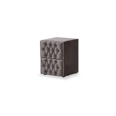 Noptiera tapitata Hadise 41x44x60 cm gri, cu spatiu depozitare, stil modern