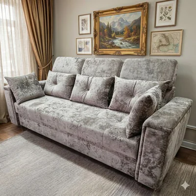 Canapea Paris extensibila, culoare personalizabila - 240x100 cm, cu tetiere reglabile si saltea din spuma cu memorie