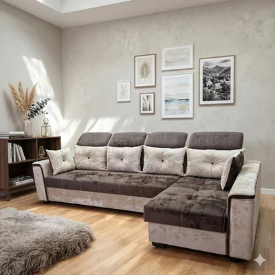 Coltar Paris Tip 2 extensibil, culoare personalizabila - 320x168 cm, cu tetiere reglabile, lada de depozitare si saltea micro pocket