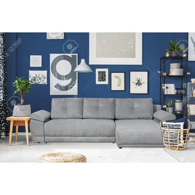 Coltar extensibil Everest, forma in L, tapiterie boucle, 308x213x90 cm, gri