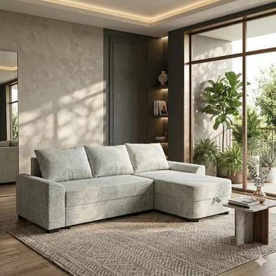 Coltar Gio Extensibil, Montaj Reversibil Stanga/Dreapta, Material Personalizabil, 230x155 cm